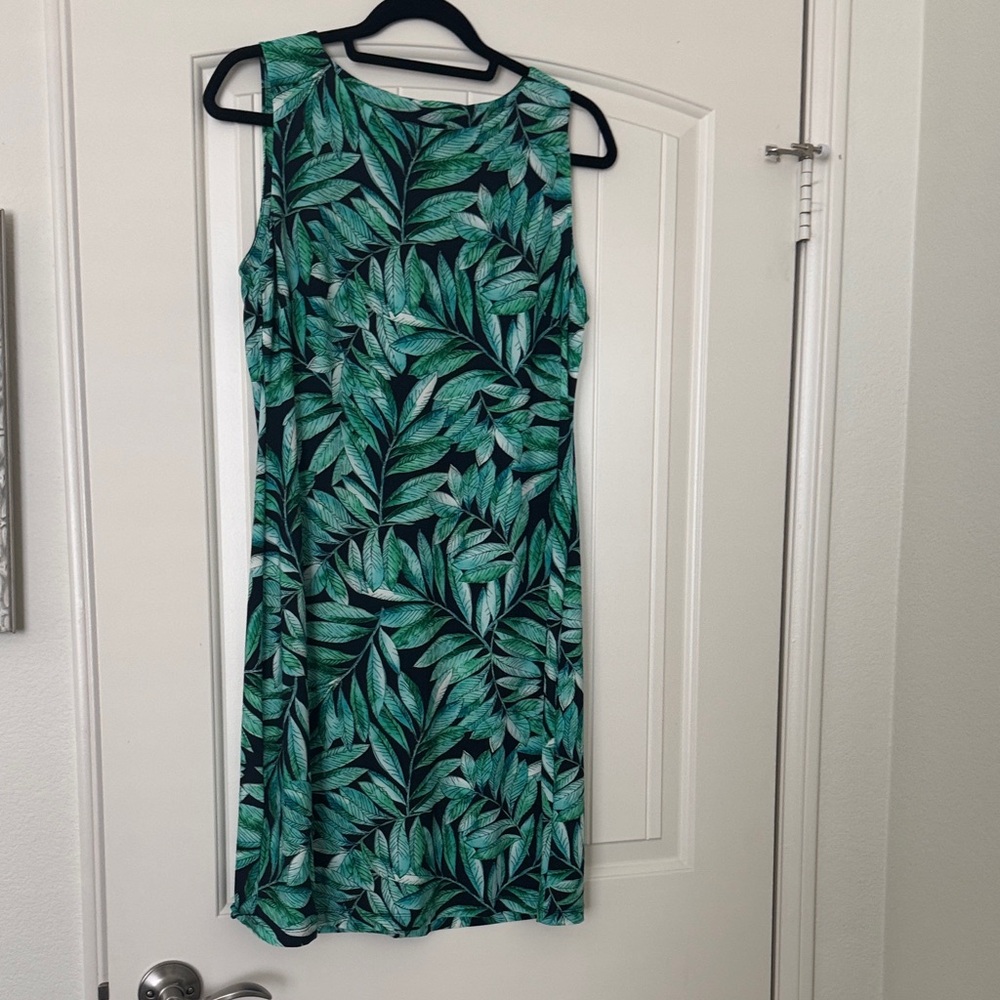 Tommy Hilfiger Green Leaf Print Midi Dress